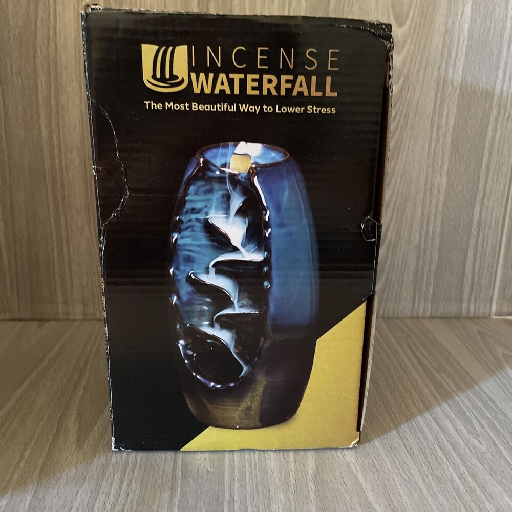 New  100% Natural Incense Waterfall Backflow Incense Burner Sample Cones Mat
